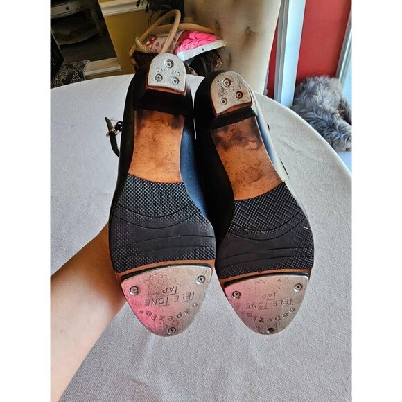 Black Mary Jane Heels With Ankle Strap & Low Heel For Women - Picture 10 of 16